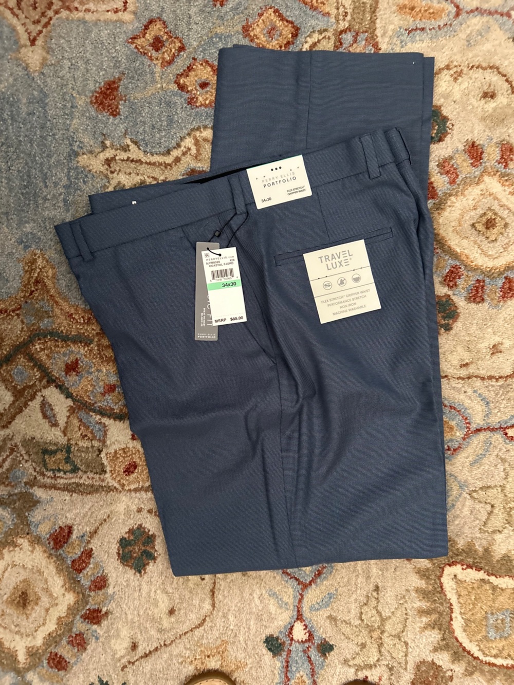 Perry Ellis Travel Luxe Pants in Navy Blue